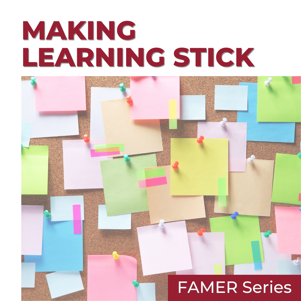 eCourse - Make it Stick: The Science of Learning- FAMER Banner